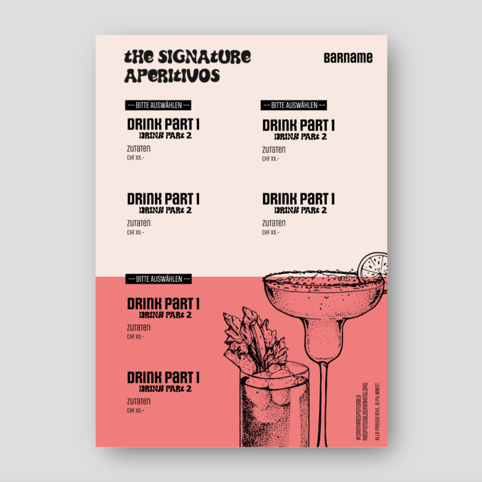 Plakat Apéro Drinks A2 frei editierbar – Bild 1